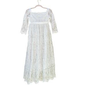 Trish Scully NWT Formal Girls Lace‎ White Special Occasion Gown Dress Cot…